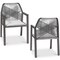 Best Choice Products Set of 2 Indoor/Outdoor Aluminum Woven Rope Dining Chairs w/ Armrests